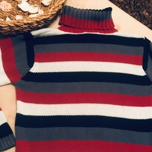 COLUMBIA Ladies Turtleneck Ribbed Cotton Sweater